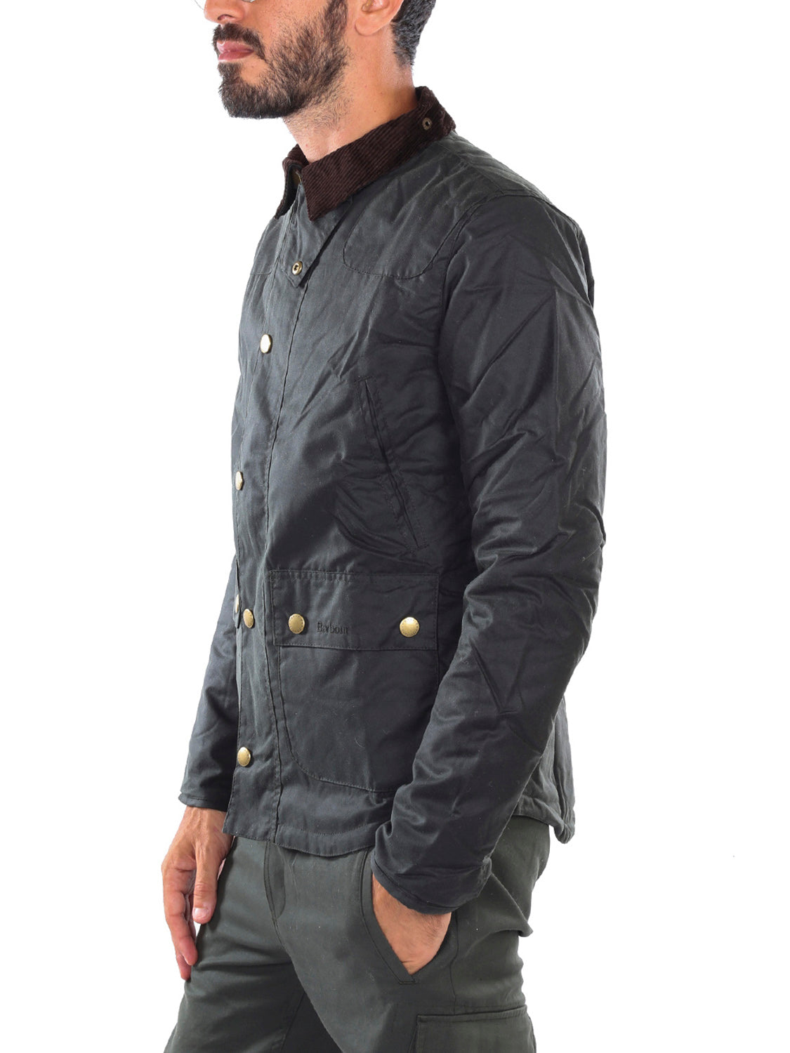 Barbour Giacca Cerata Uomo Reelin Sage