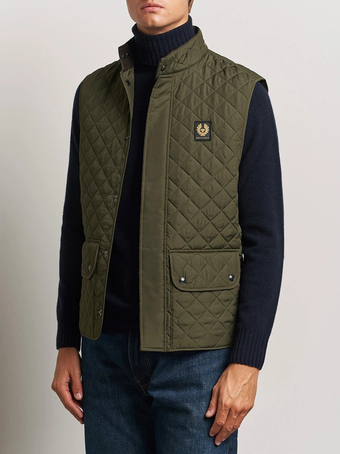 Belstaff Gilet Imbottito Uomo Icon Oliva sbiadita