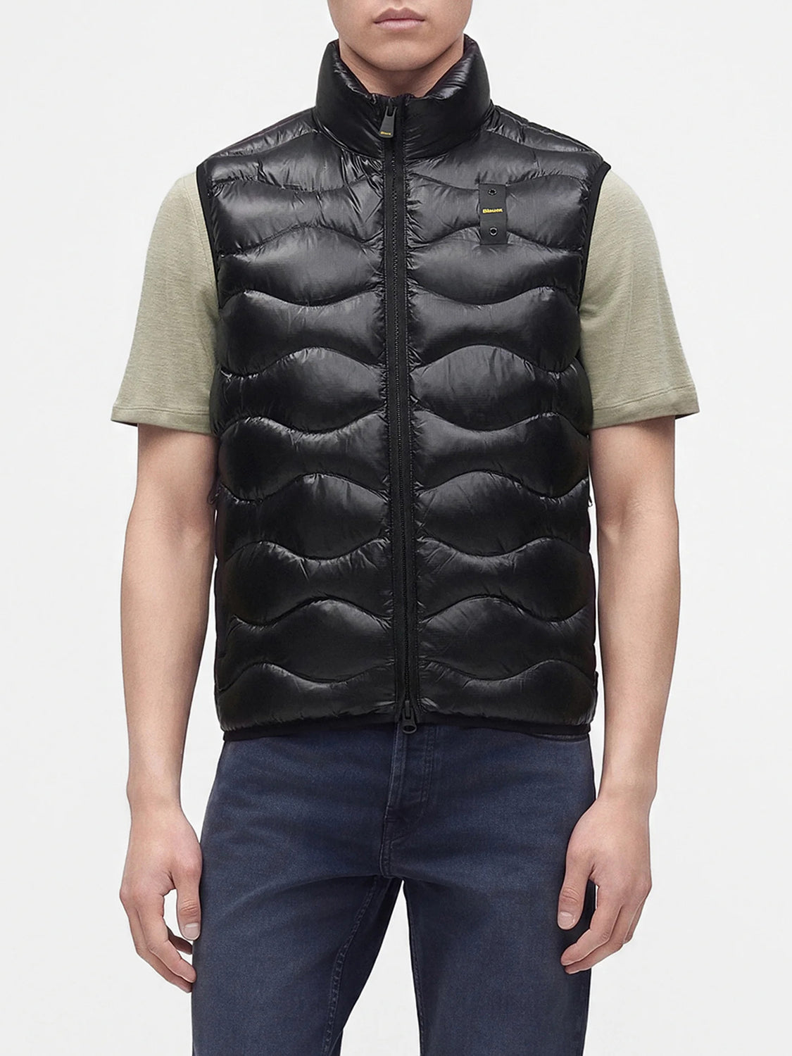 Blauer Gilet Imbottito Uomo Danny Nero