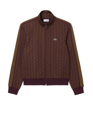 Lacoste Felpa con Zip Uomo Marrone