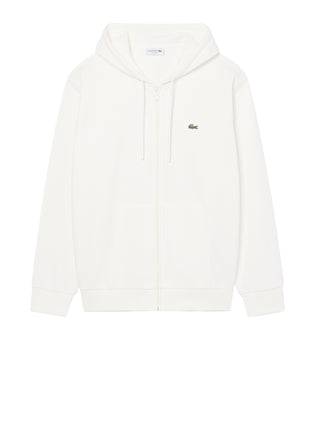 Lacoste Felpa con Zip Uomo Bianco