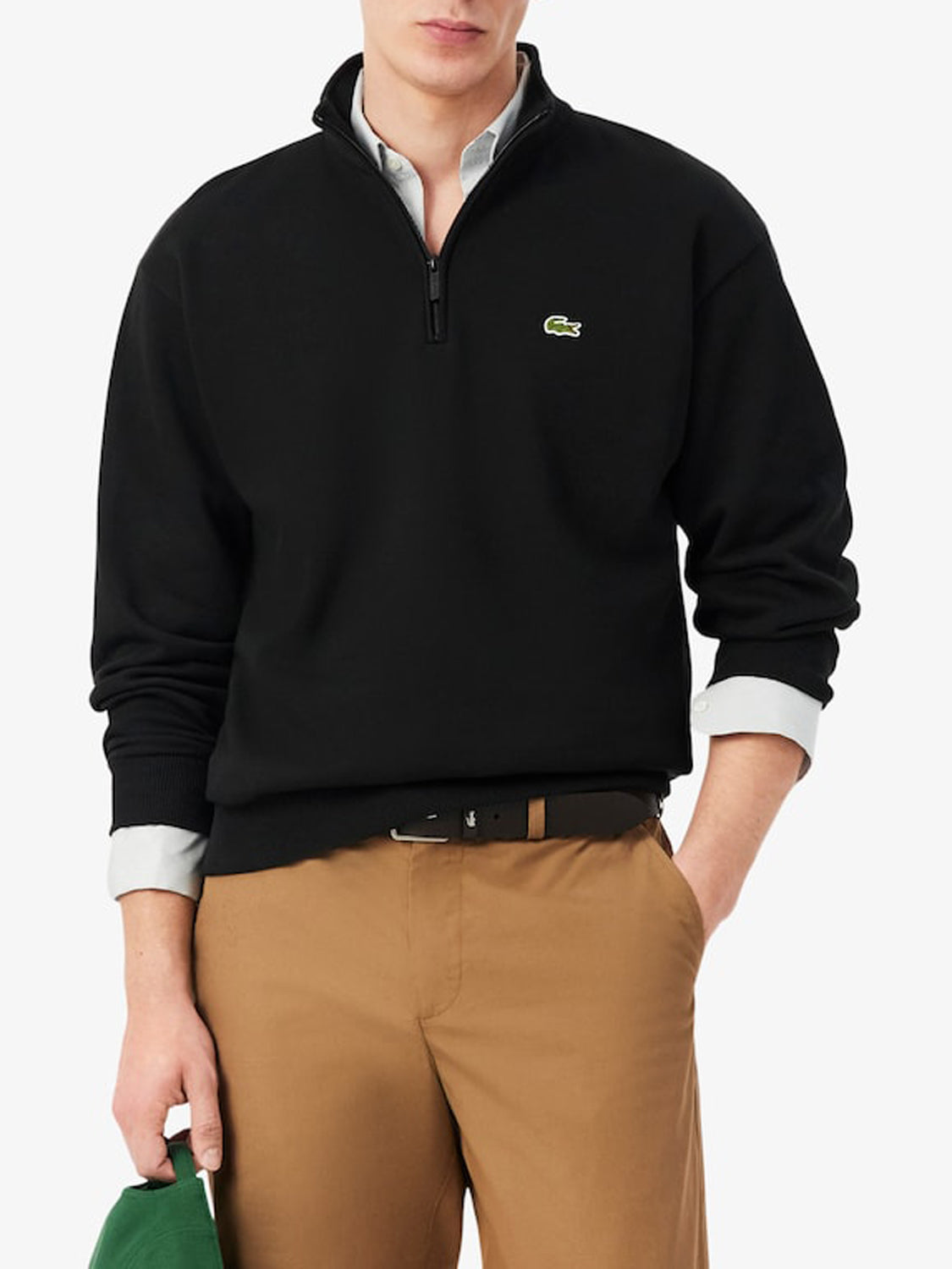 Lacoste Felpa con Zip Uomo Nero