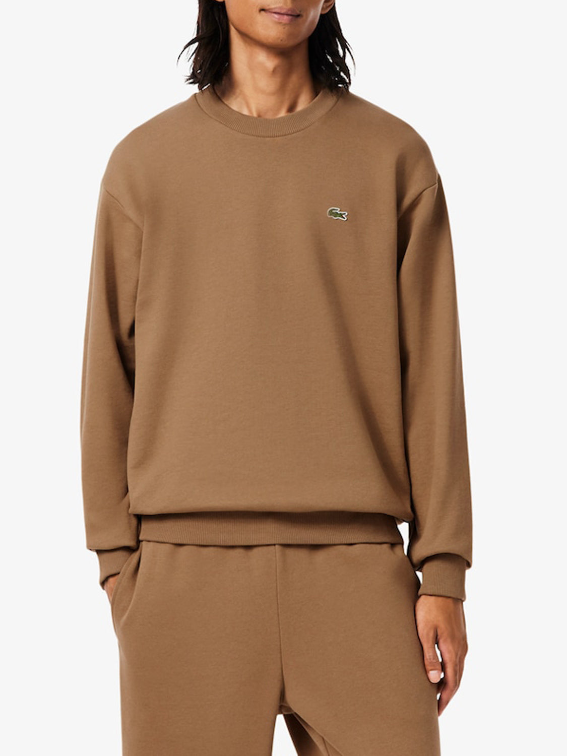 Lacoste Felpa Girocollo Uomo Marrone