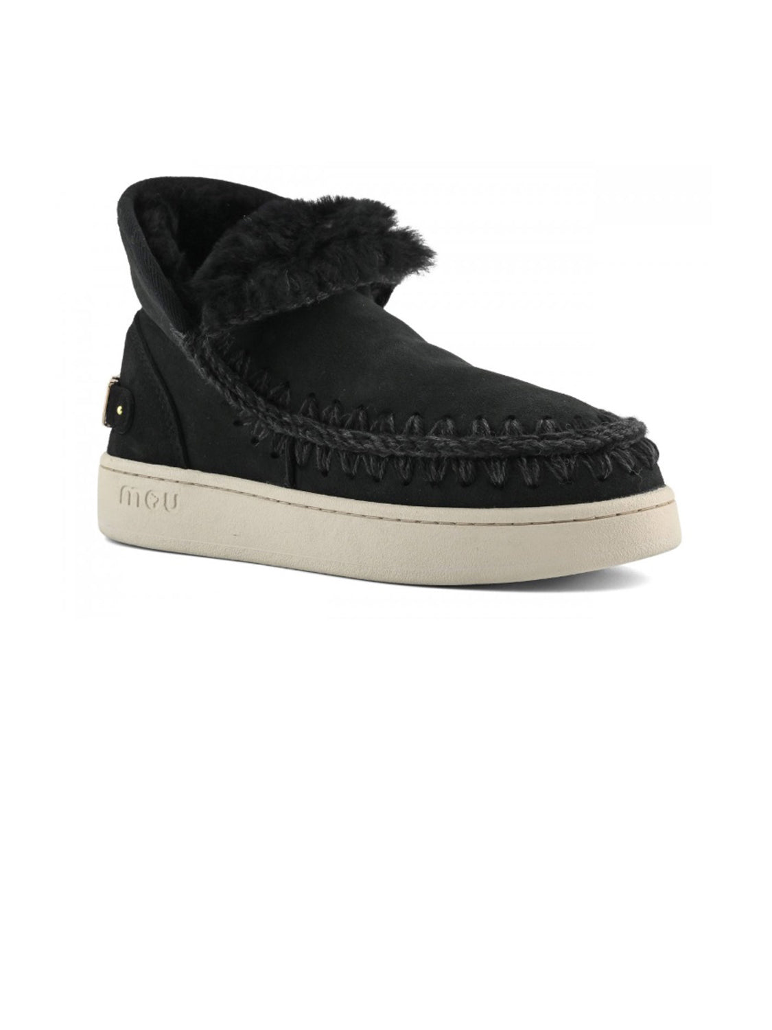 MOU Stivaletti Donna New Eskimo Sneaker Suede Lettr Nero