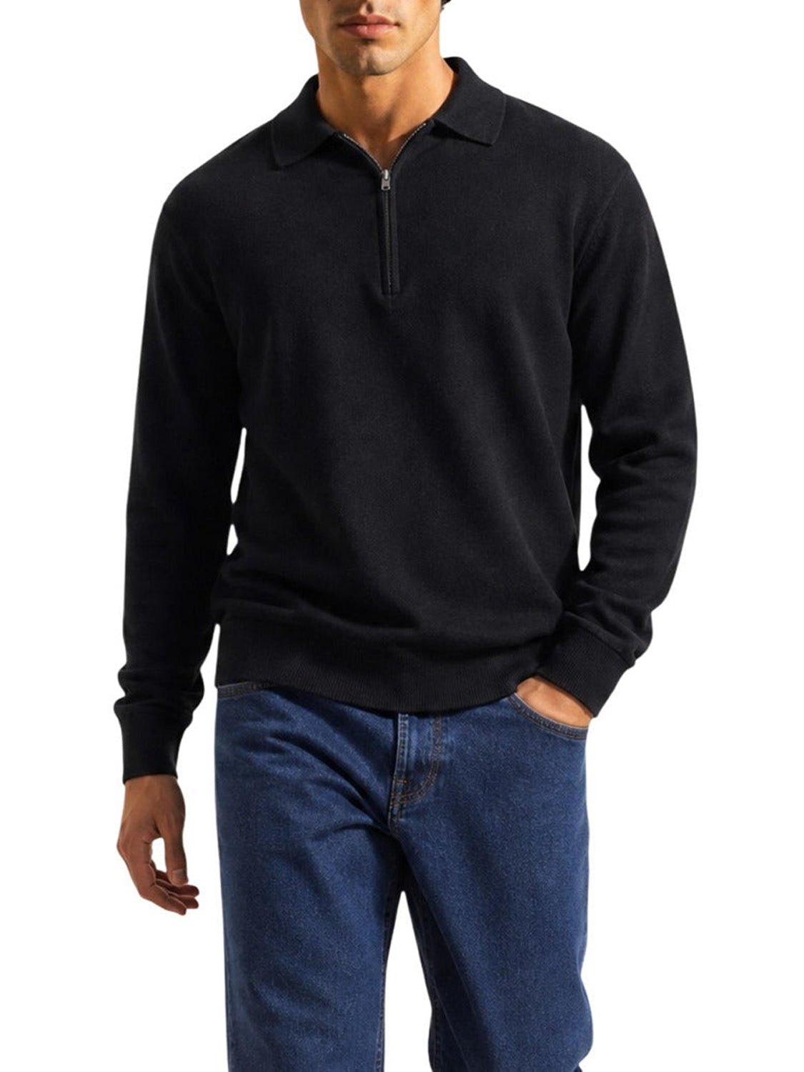 Rains Polo Unisex Long Sleeve Polo Nero