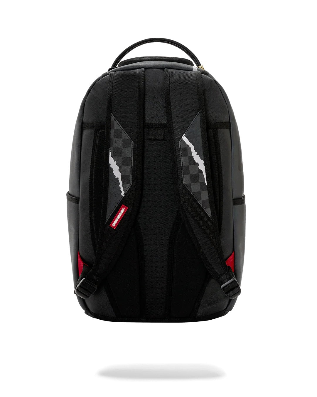 Sprayground Zaino Center rip revealing gray check Nero