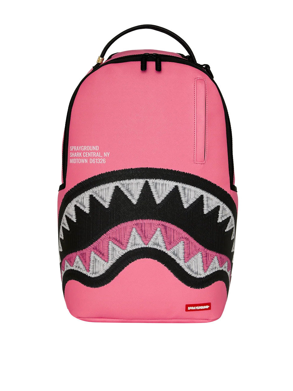 Zaino Shark central pink embroidered Rosa