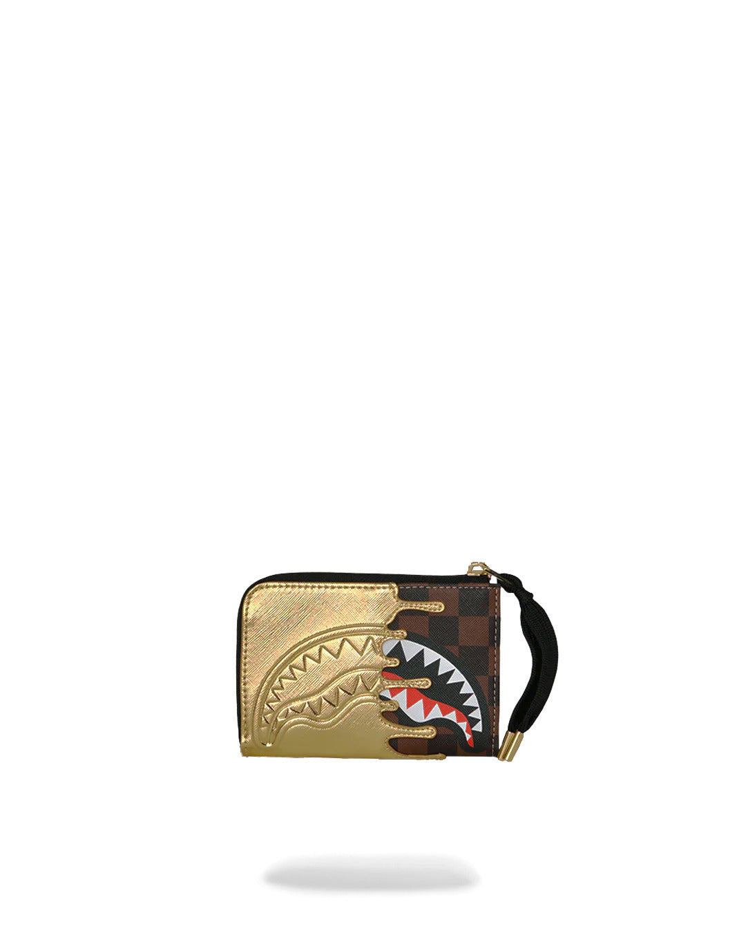 Sprayground Portafoglio Sharks in Paris gold drip Marrone