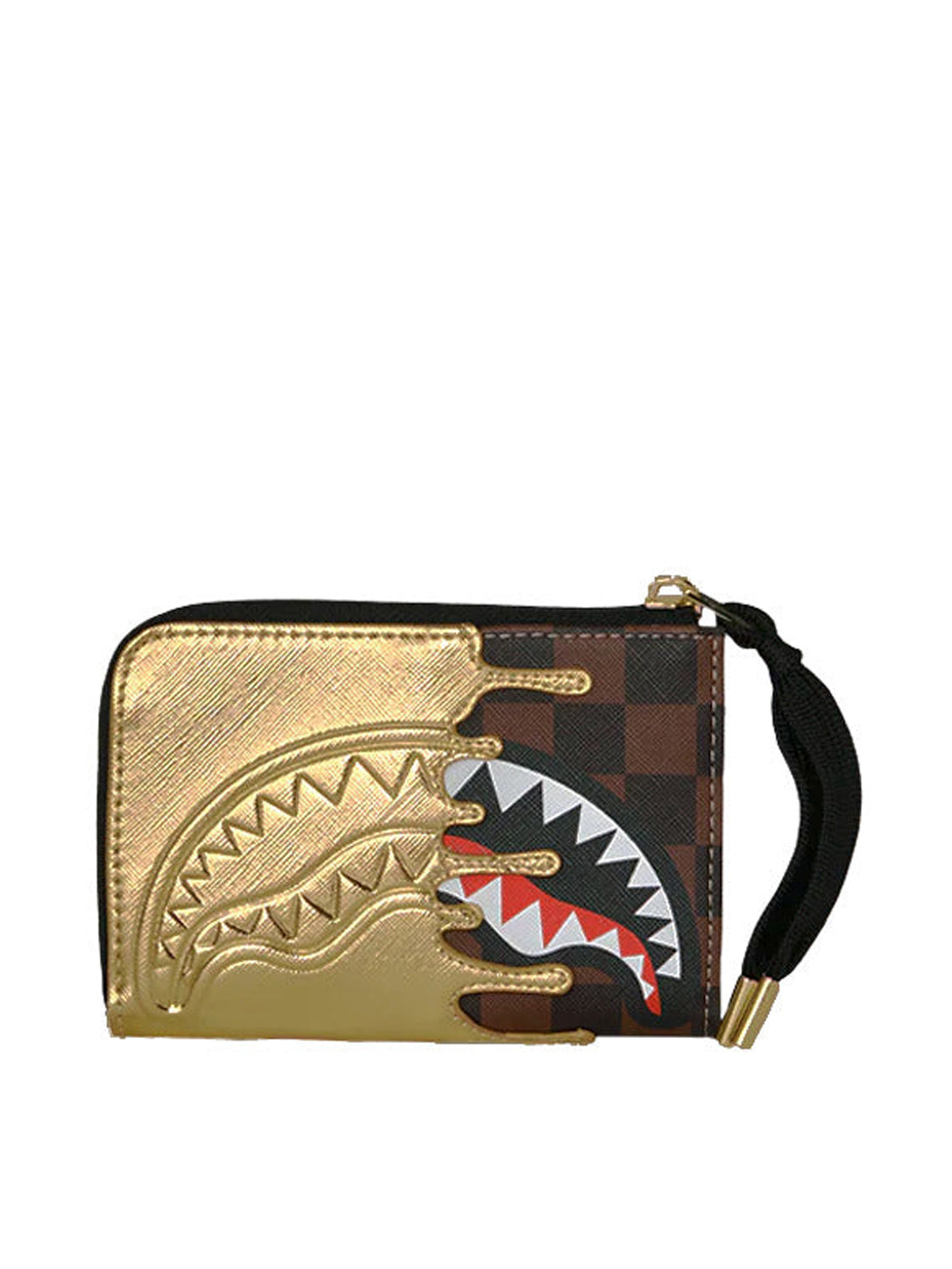 Portafoglio Sharks in Paris gold drip Marrone