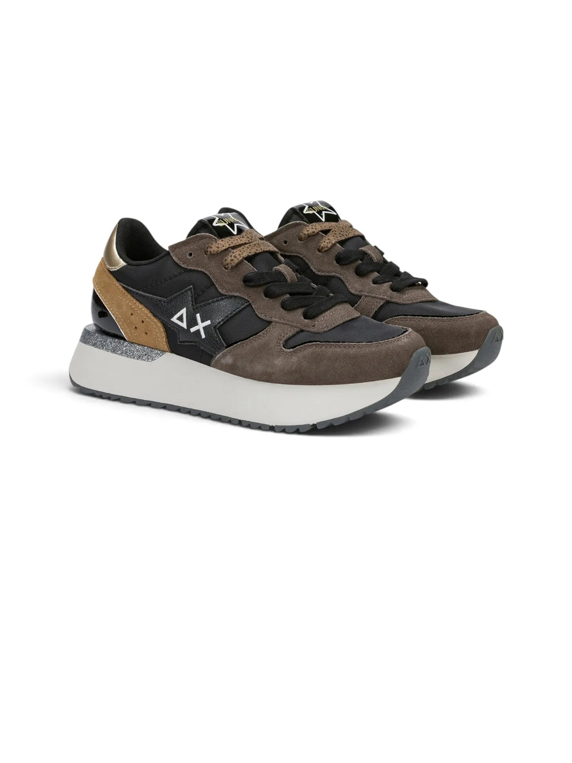 Sun68 Sneakers Donna Big Stargirl Mix Mat Nero