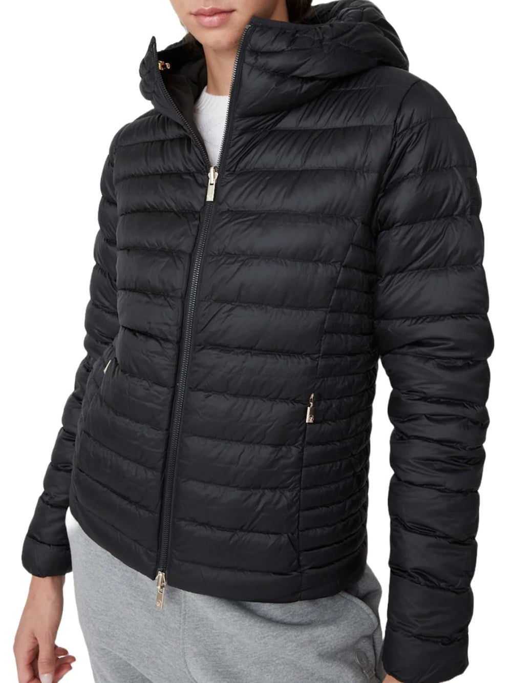 Piumino Donna Light Down Hoody Reversible Jkt Nero