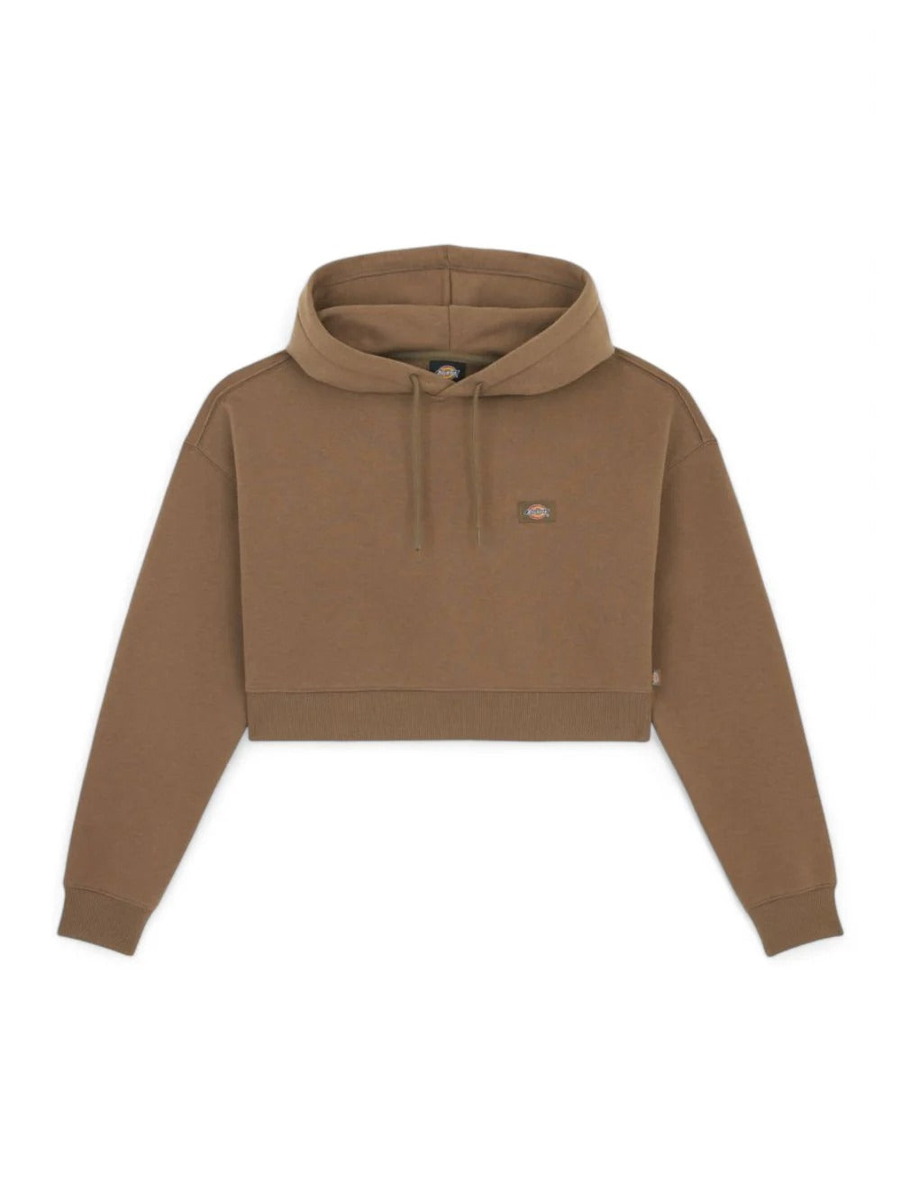 Felpa Girocollo Donna Oakport Cropped Hoodie Marrone