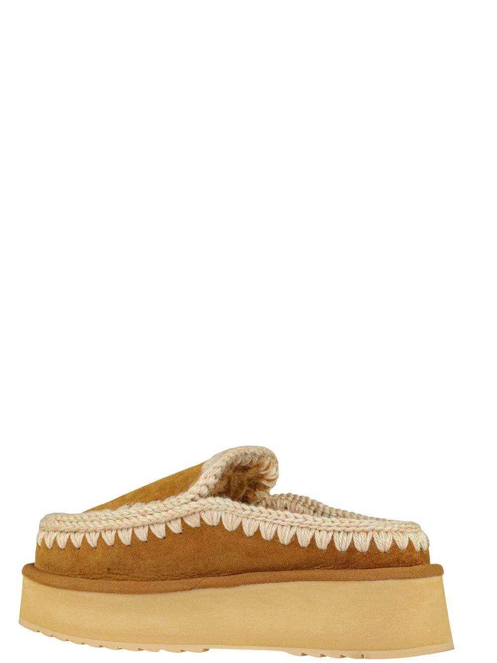 Ciabatte Donna Clog eskimo platform Marrone