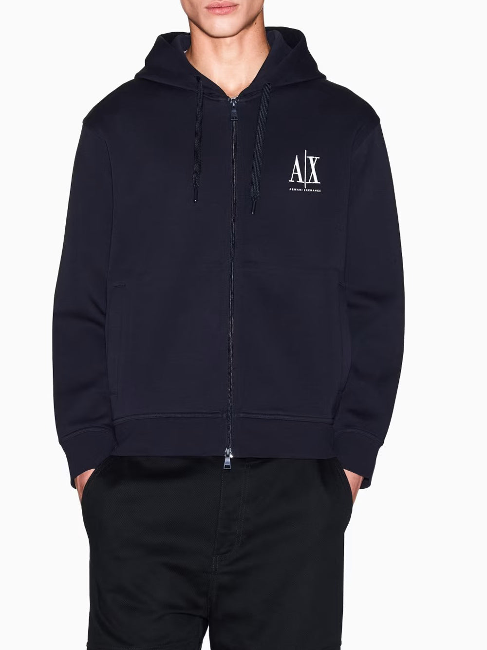 Armani Exchange Felpa con Zip Uomo XM000371 Blu