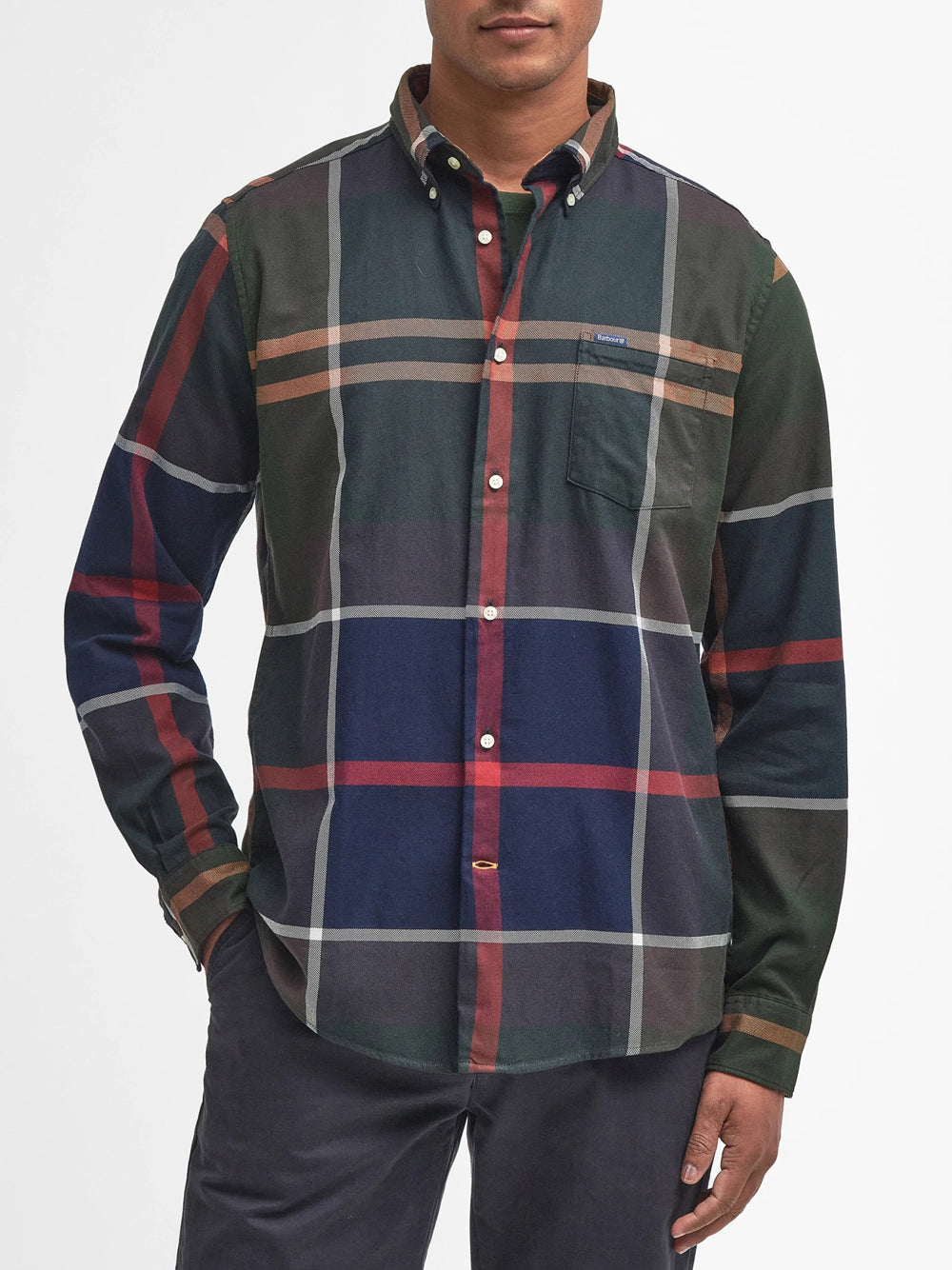 Camicia Casual Verde / beige
