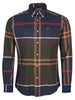Barbour Camicia Casual Uomo Dunoon Bordeaux / verde