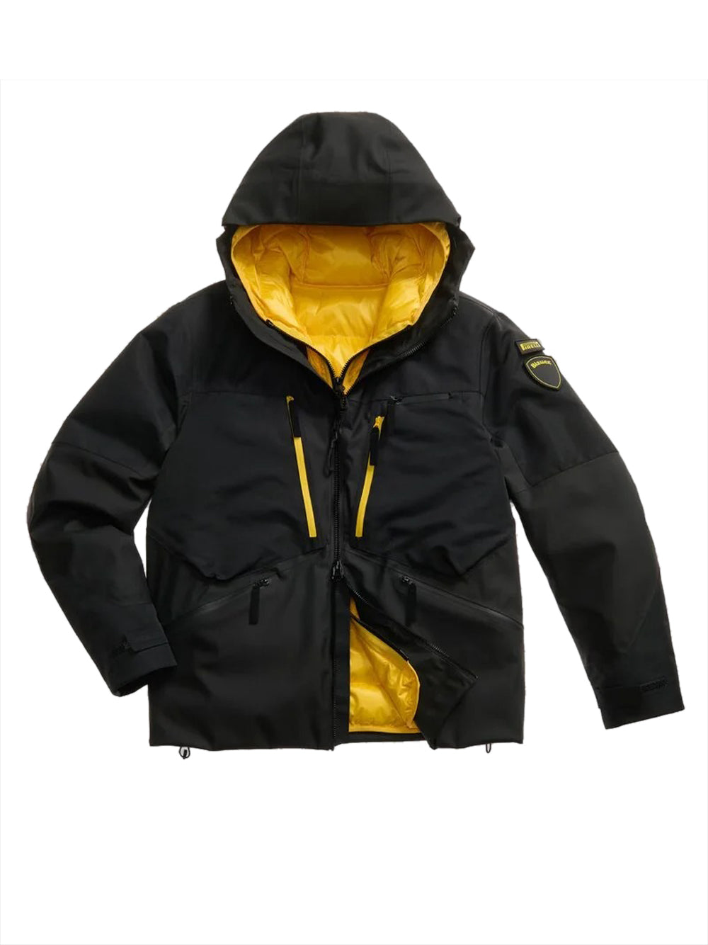 Blauer Parka Uomo Windbreaker Nero