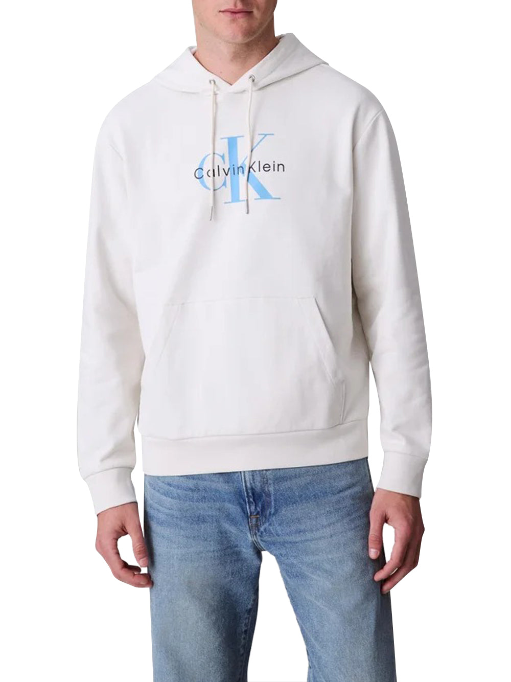Calvin Klein Felpa Cappuccio Uomo LV04RC282G Bianco