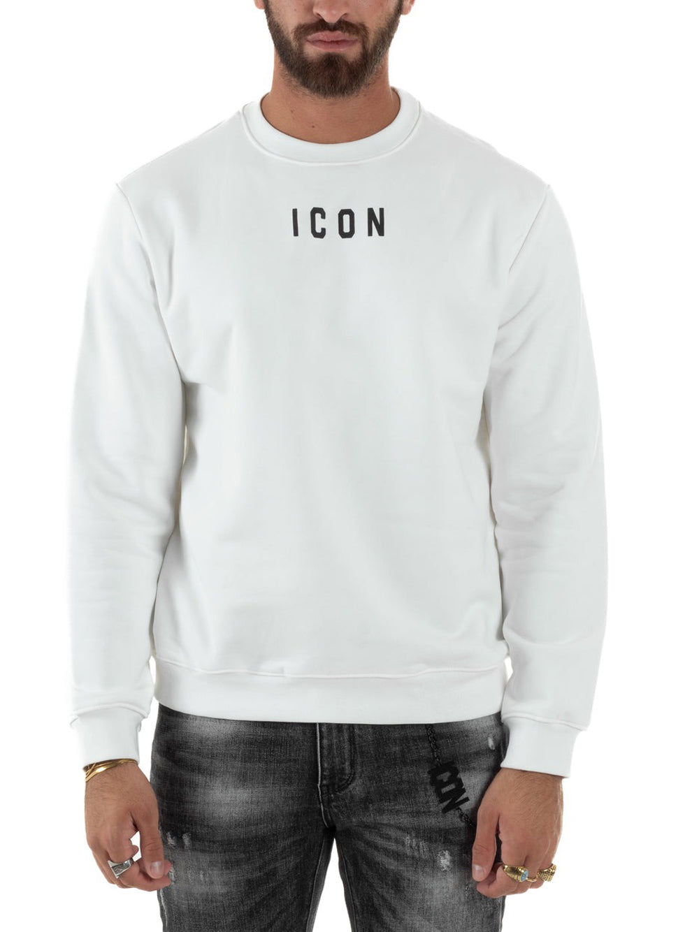 Icon Felpa Girocollo Uomo Bianco ottico