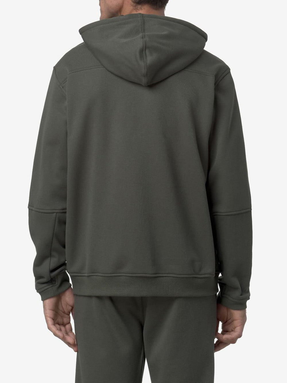 K-way Felpa con Zip Uomo Prosper Brushed Pc Verde militare