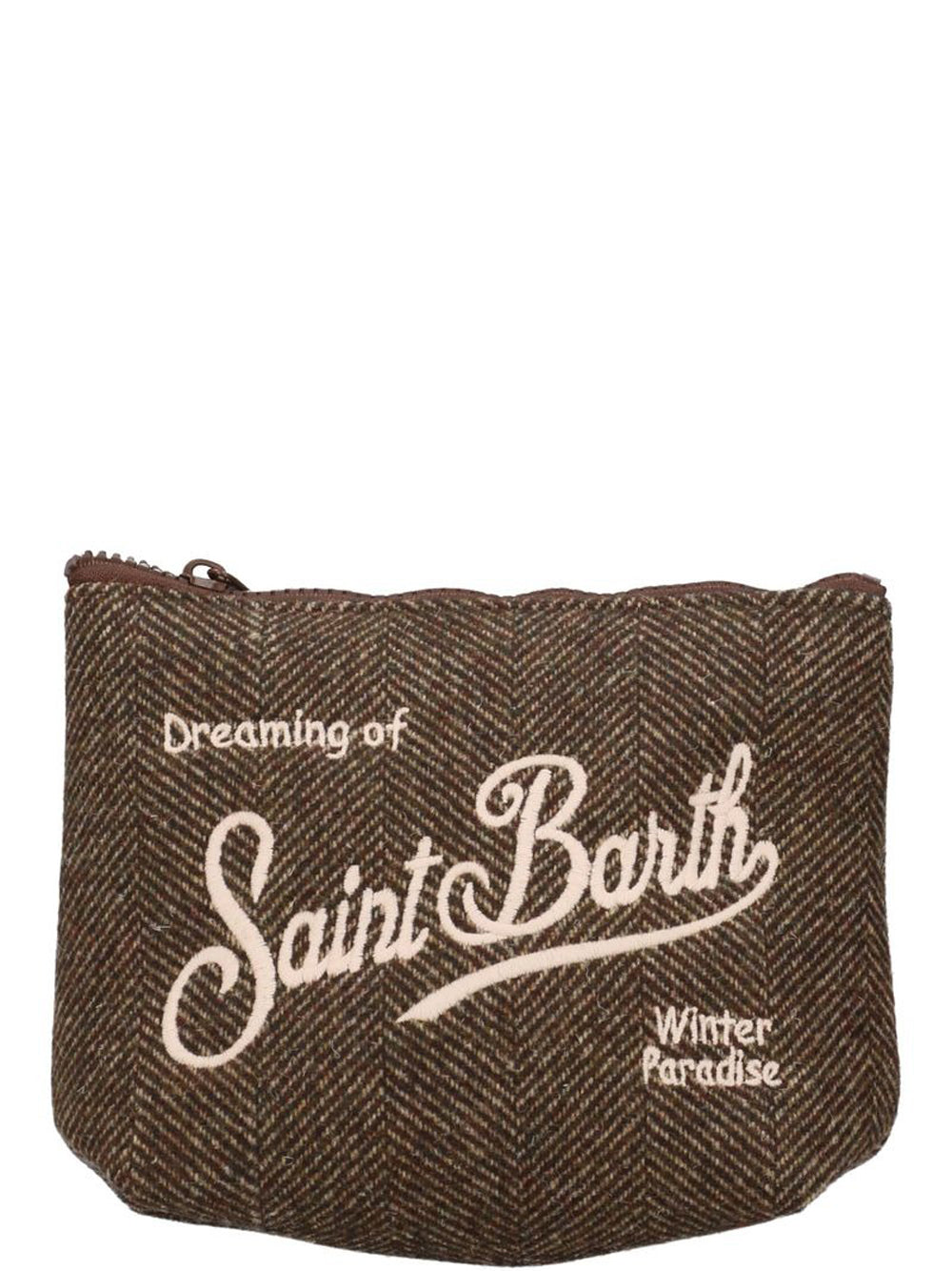 MC2 Saint Barth Borsa Pochette Unisex Aline Wool Marrone