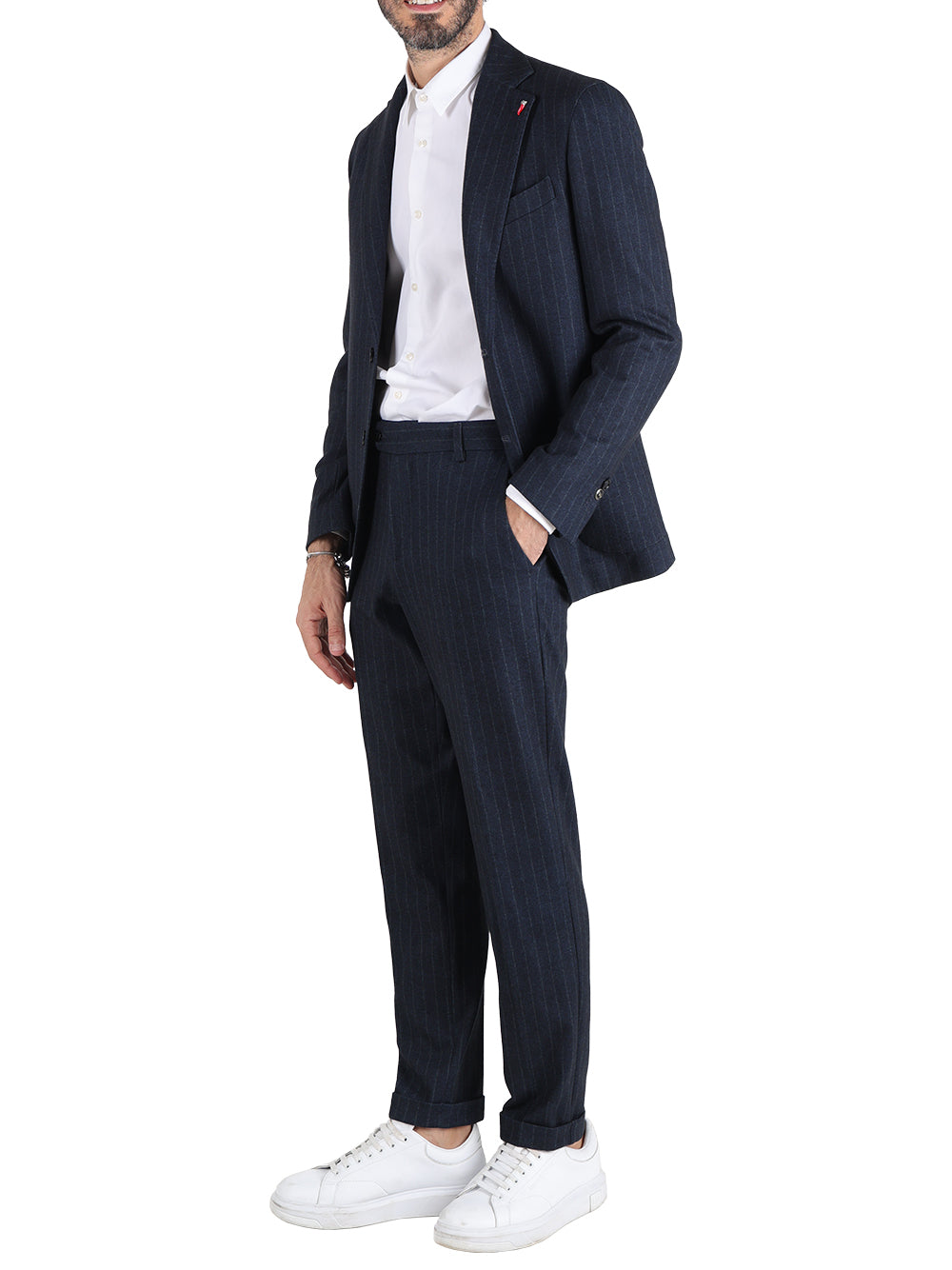 Mulish Abito Casual Uomo rigato Blu
