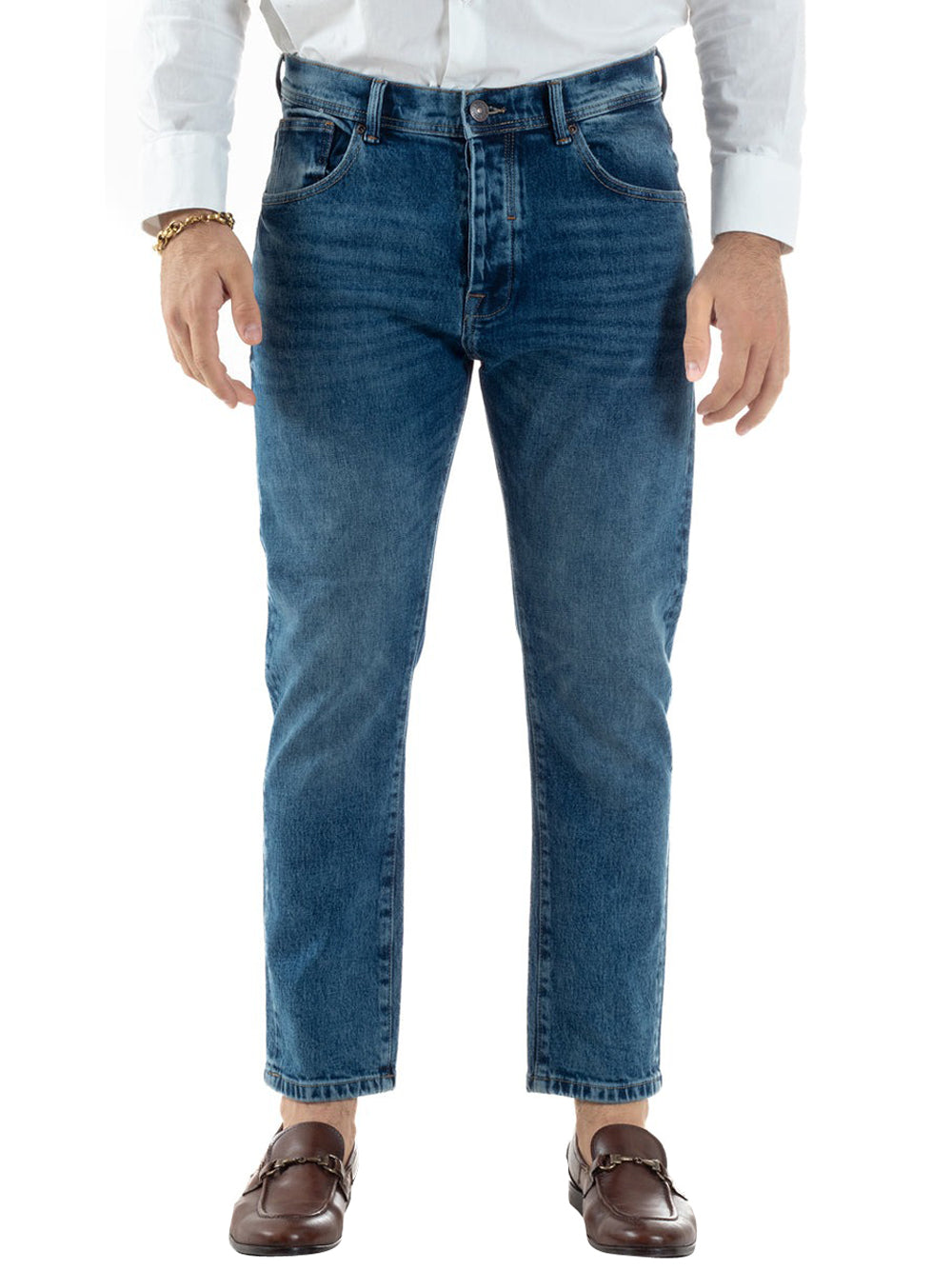 Over-D Jeans Slim Uomo Blu