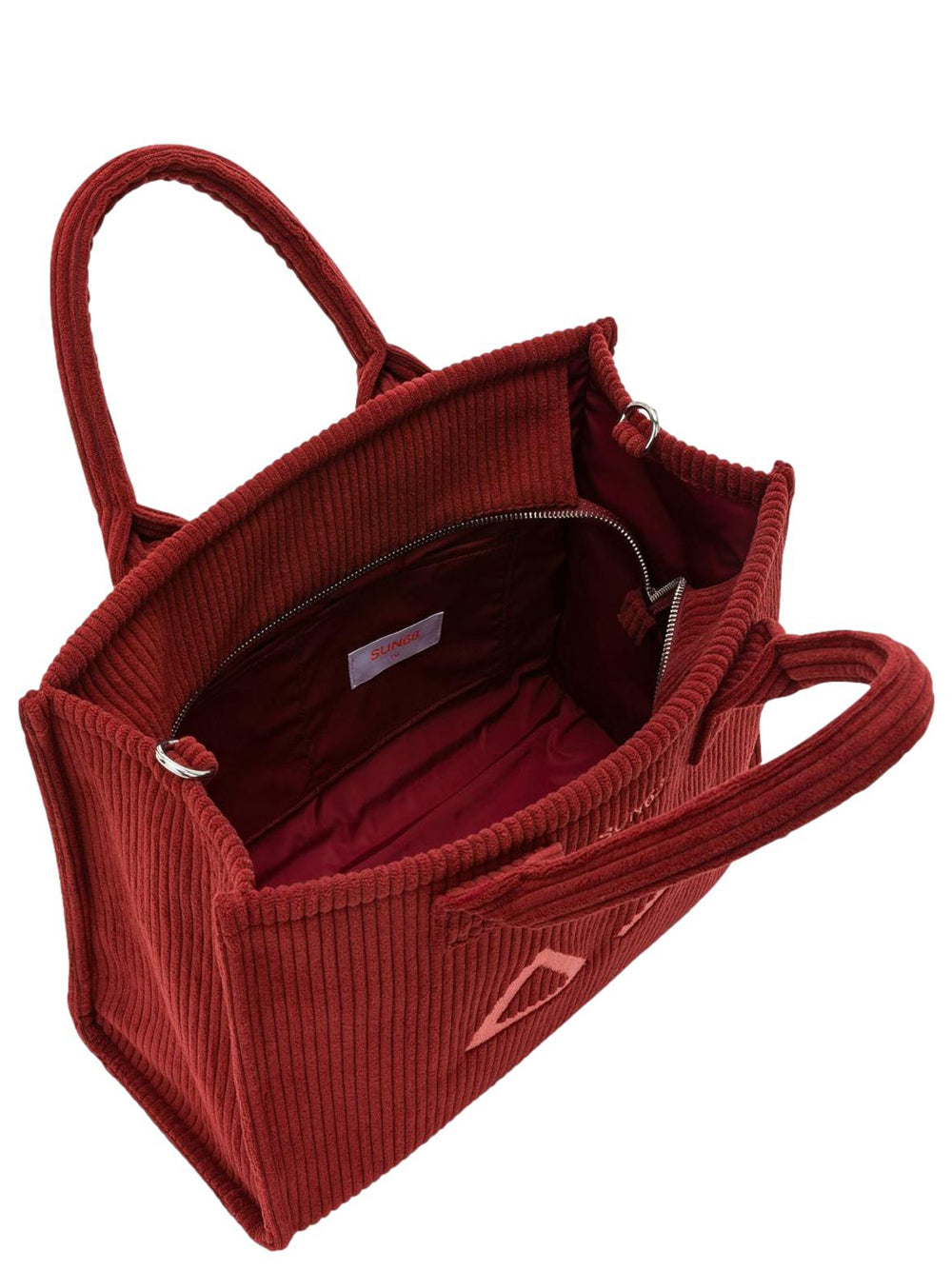 Sun68 Borsa a Mano Donna Cali Corduroy Bordeaux