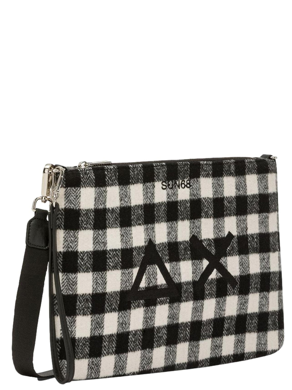 Sun68 Borsa Pochette Donna Tartan Nero