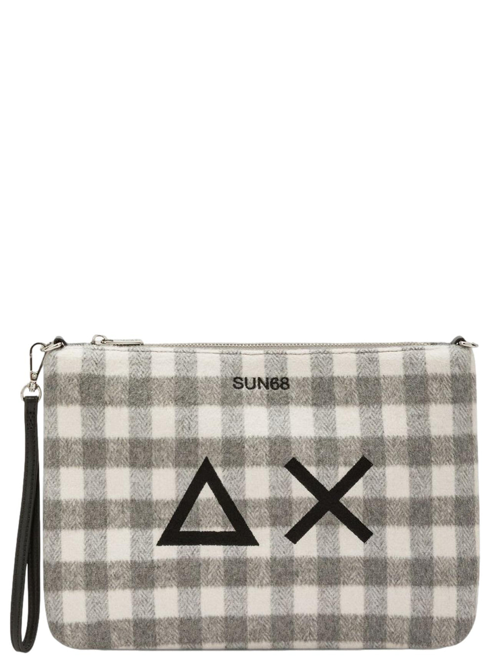 Sun68 Borsa Pochette Donna Tartan Grigio