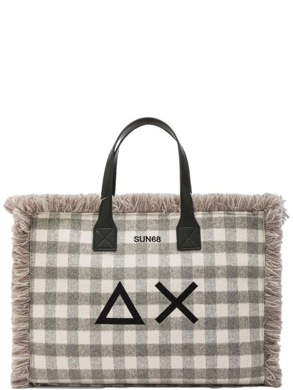 Sun68 Borsa a Mano Donna Cali Tartan Grigio