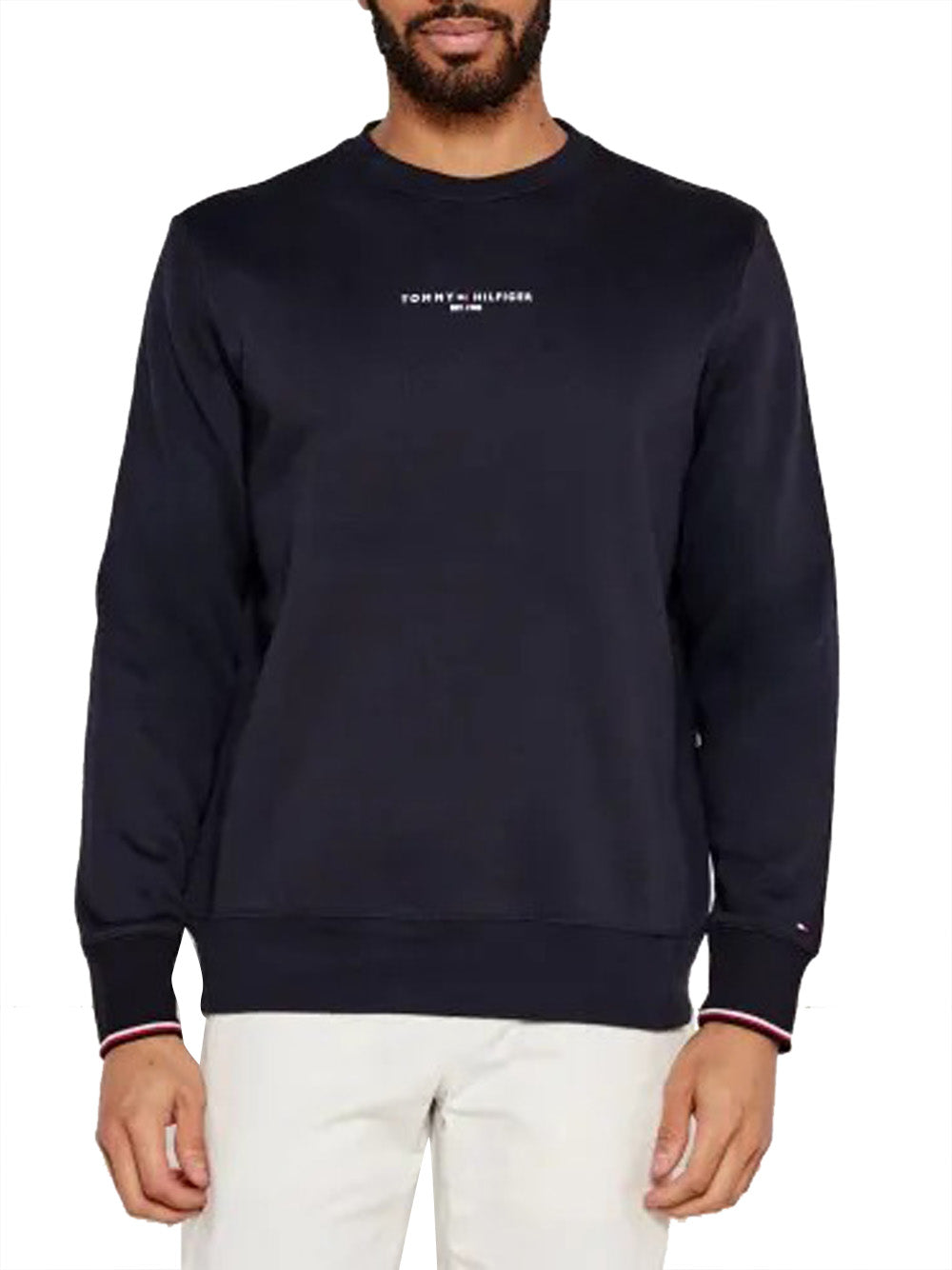 Tommy Hilfiger Felpa Girocollo Uomo MW0MW37471 Blu