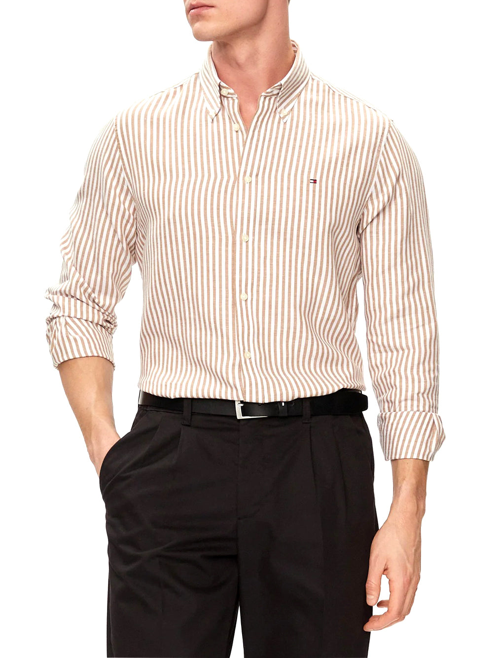 Camicia Casual Uomo Beige
