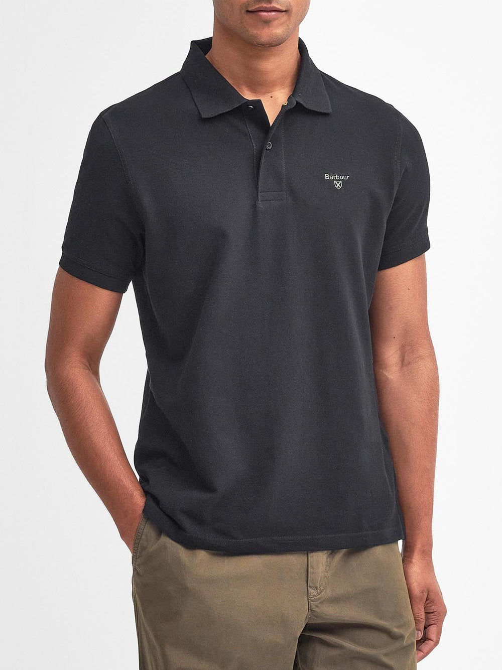 Barbour Polo Uomo Lightweight Sports Nero