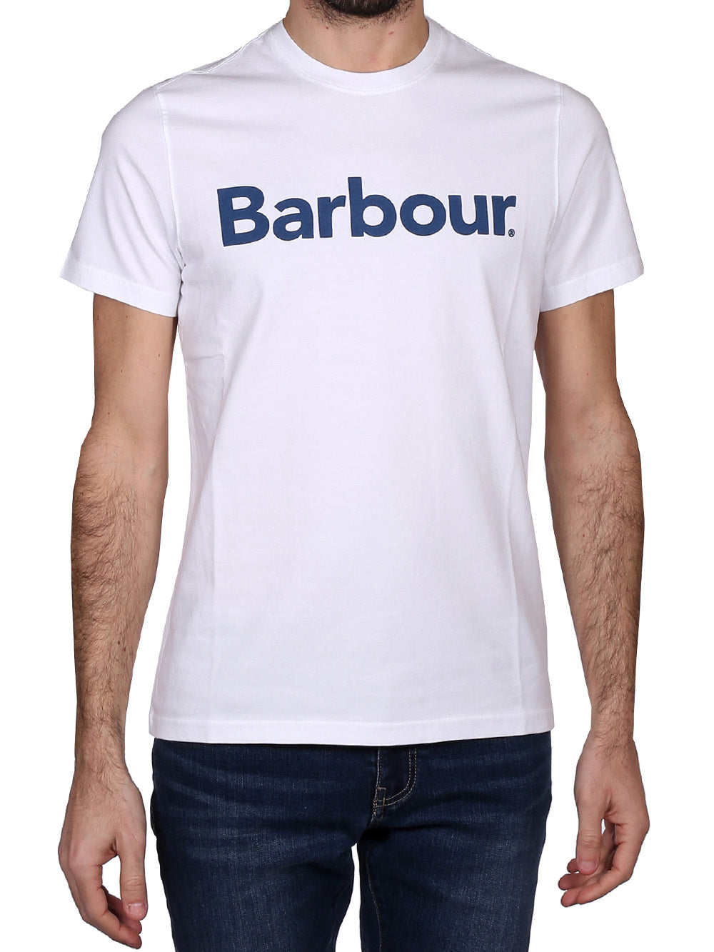 Barbour T-shirt Uomo Logo Bianco