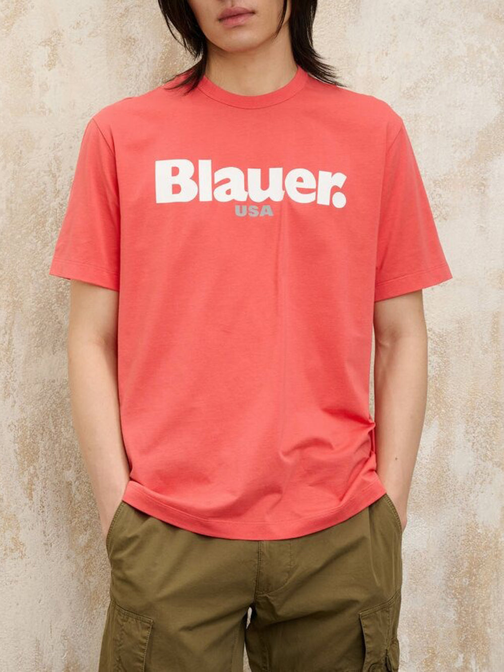 Blauer T-shirt Uomo Ernst Rosa