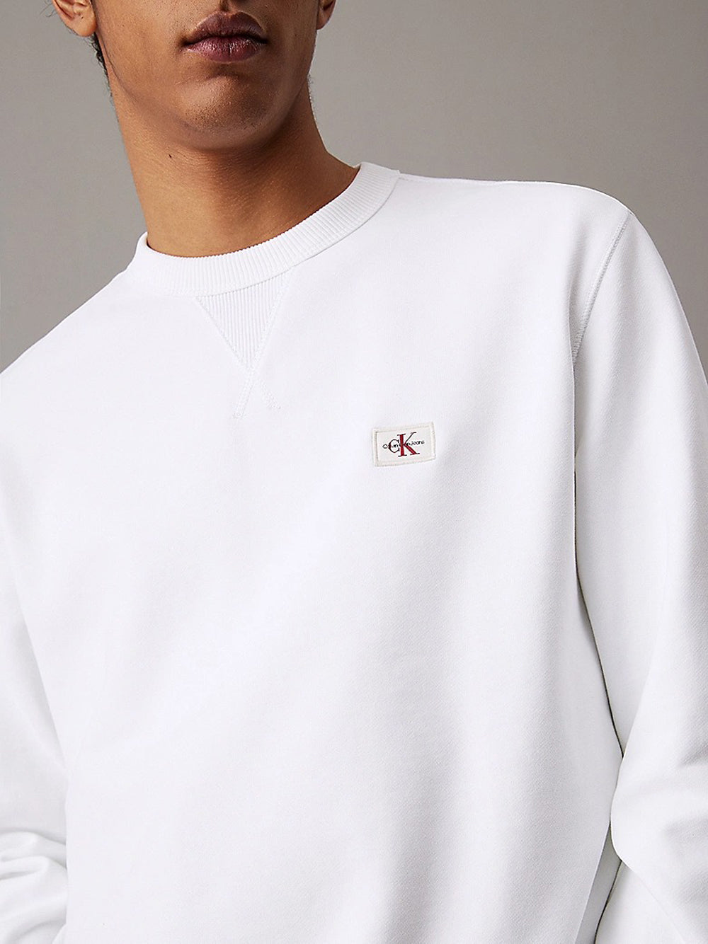 Calvin Klein Felpa Girocollo Uomo J30J327115 Bianco