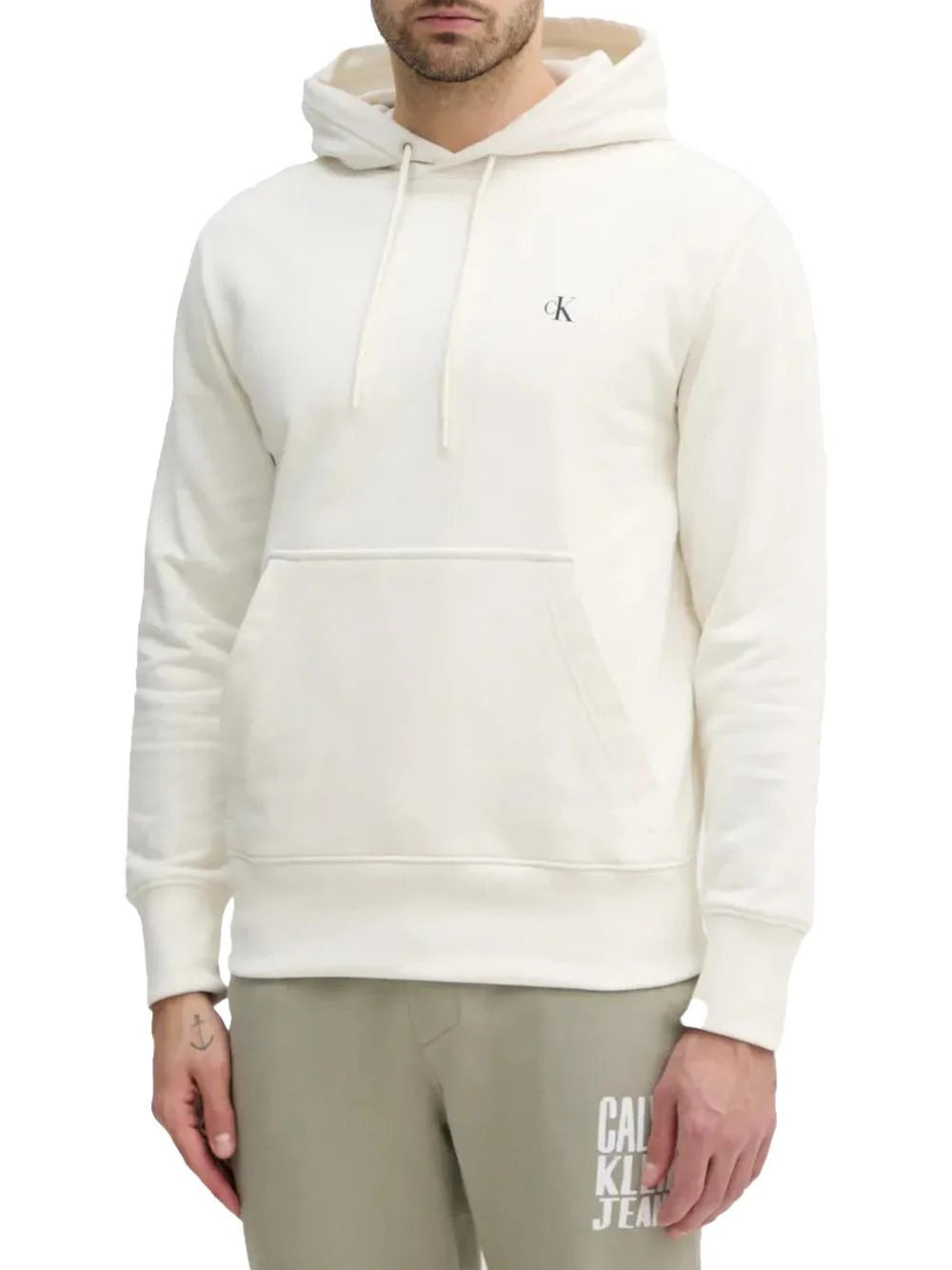 Calvin Klein Felpa Uomo J30J327526 Bianco