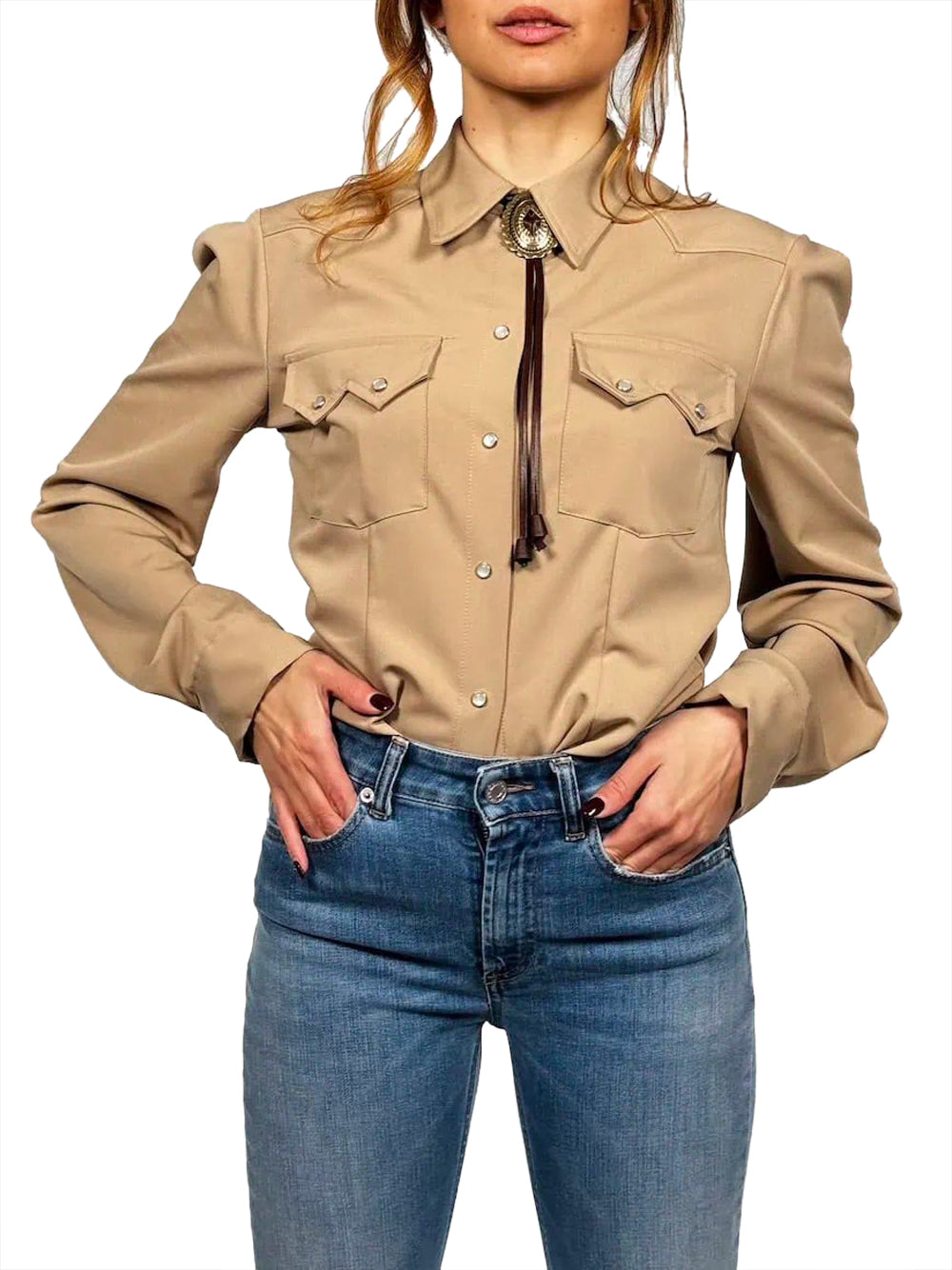 Haveone Camicia Casual Donna CVS-N134 Beige