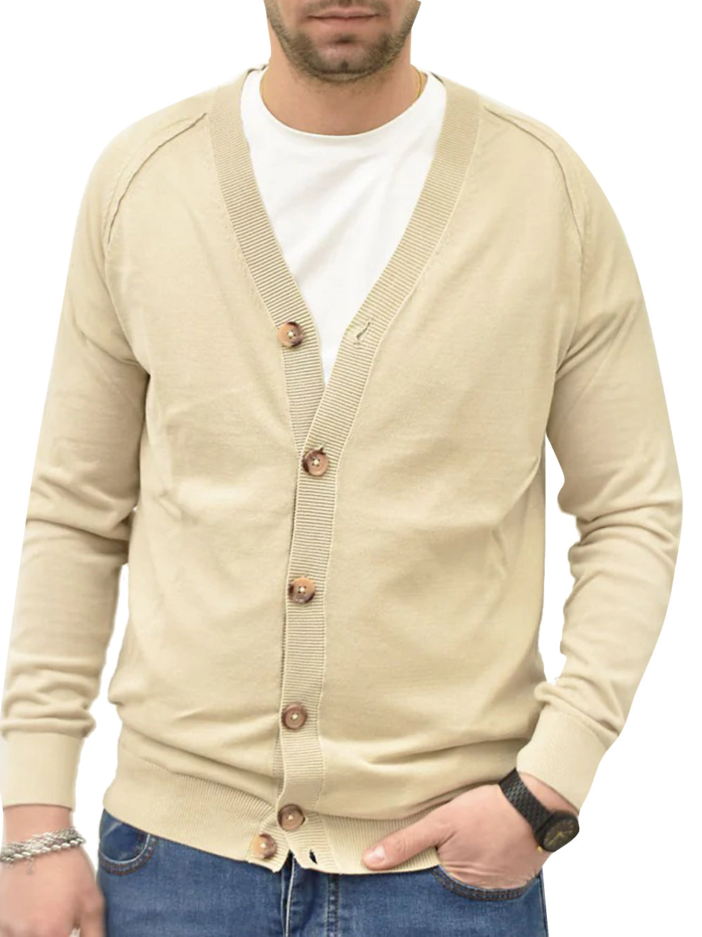 Over-D Cardigan Uomo OC1S2S5M08 Beige