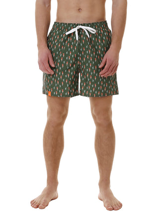Shorts Mare Uomo Tie Pattern Verde