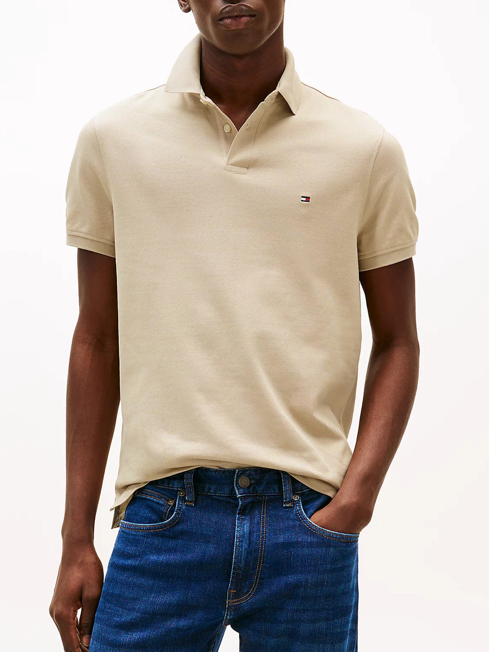Tommy Hilfiger Polo Uomo MW0MW17770 Beige