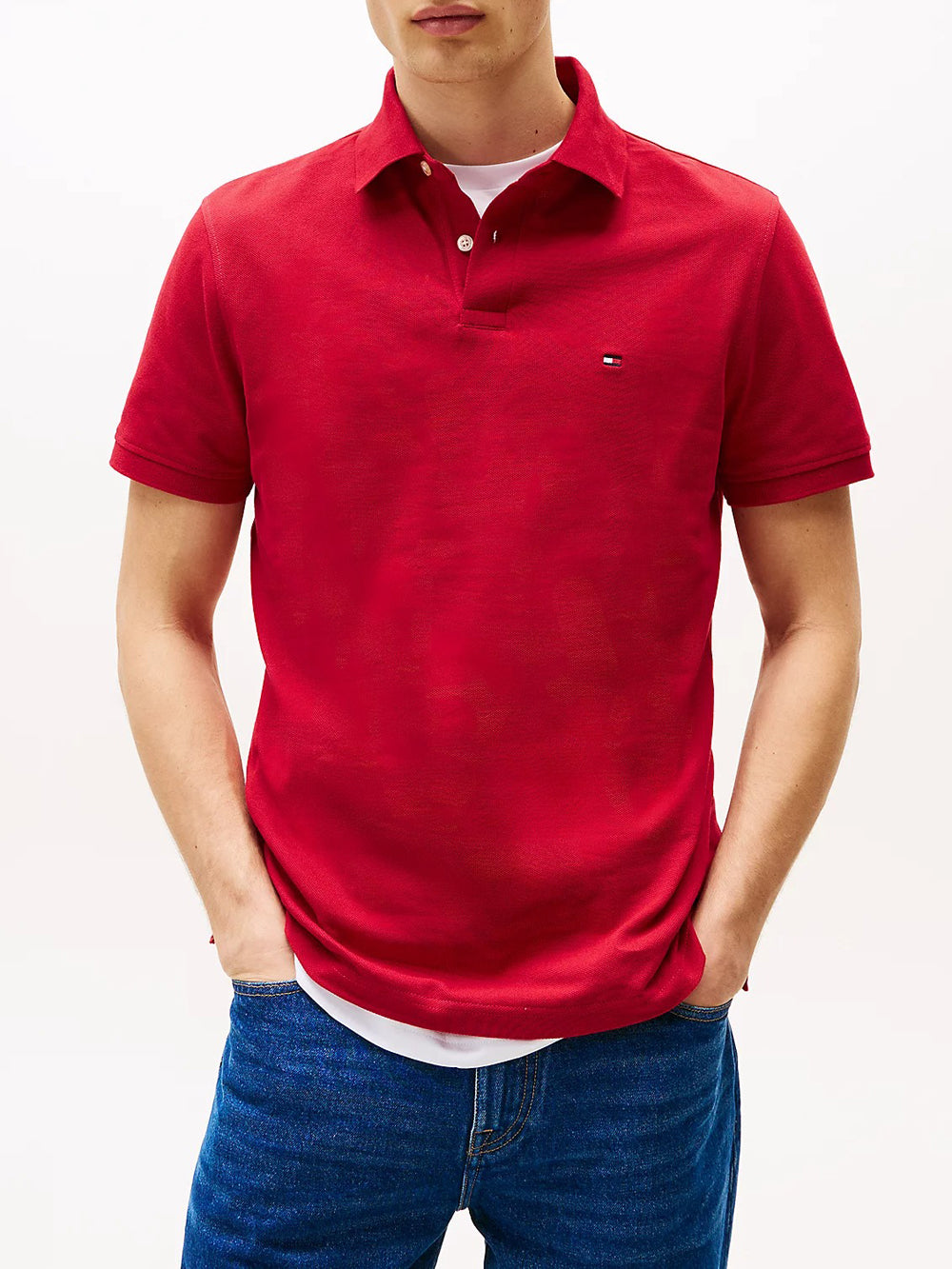 Tommy Hilfiger Polo Uomo MW0MW17770 Rosso
