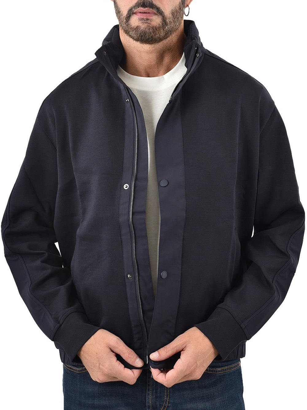 Felpa Cappuccio Uomo Navy scuro