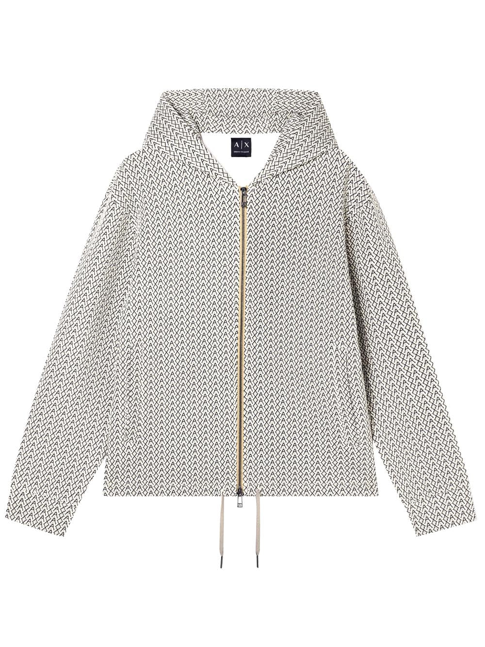 Felpa con Zip Uomo Crema
