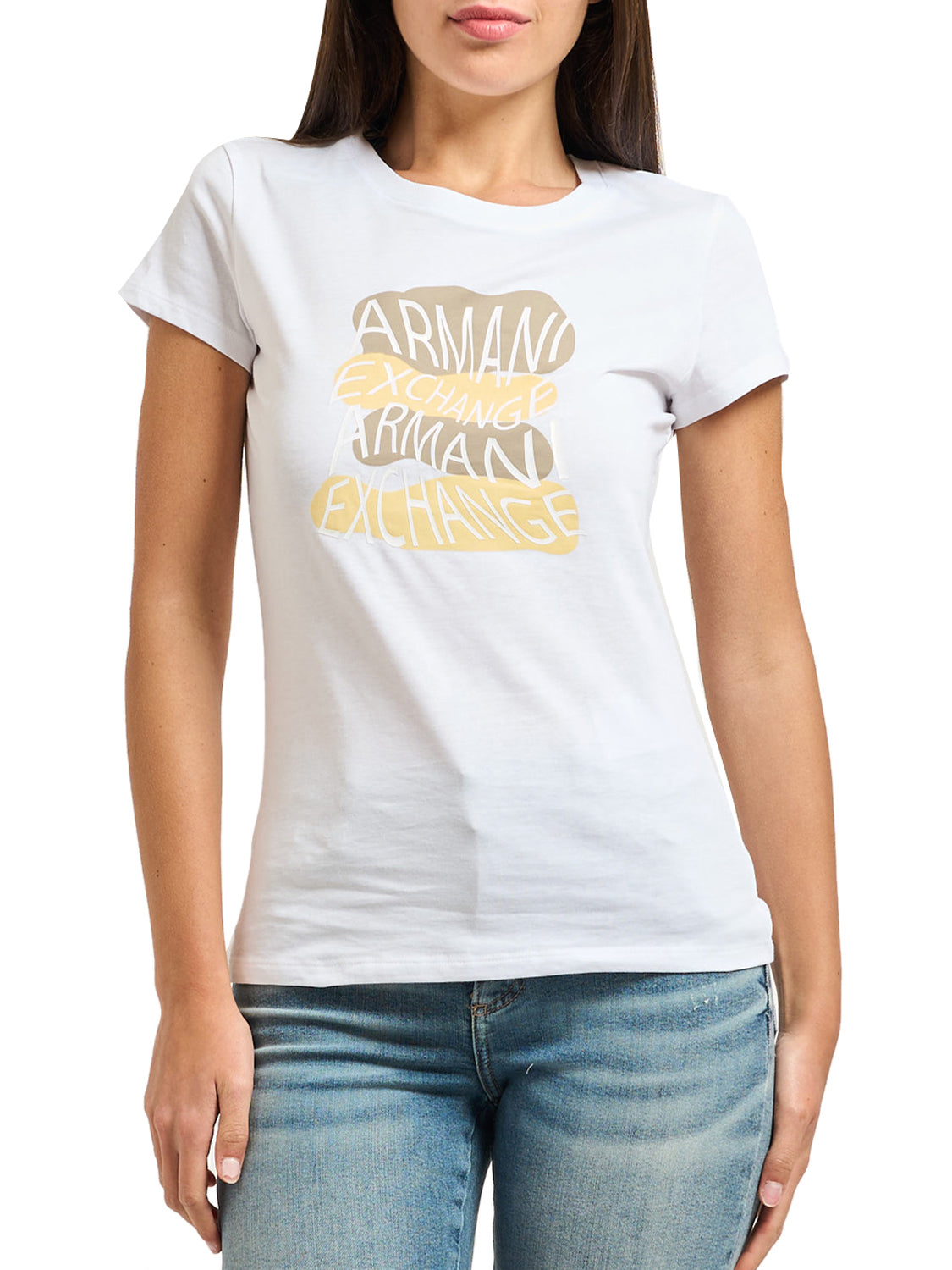Armani Exchange T-shirt Donna Bianco ottico