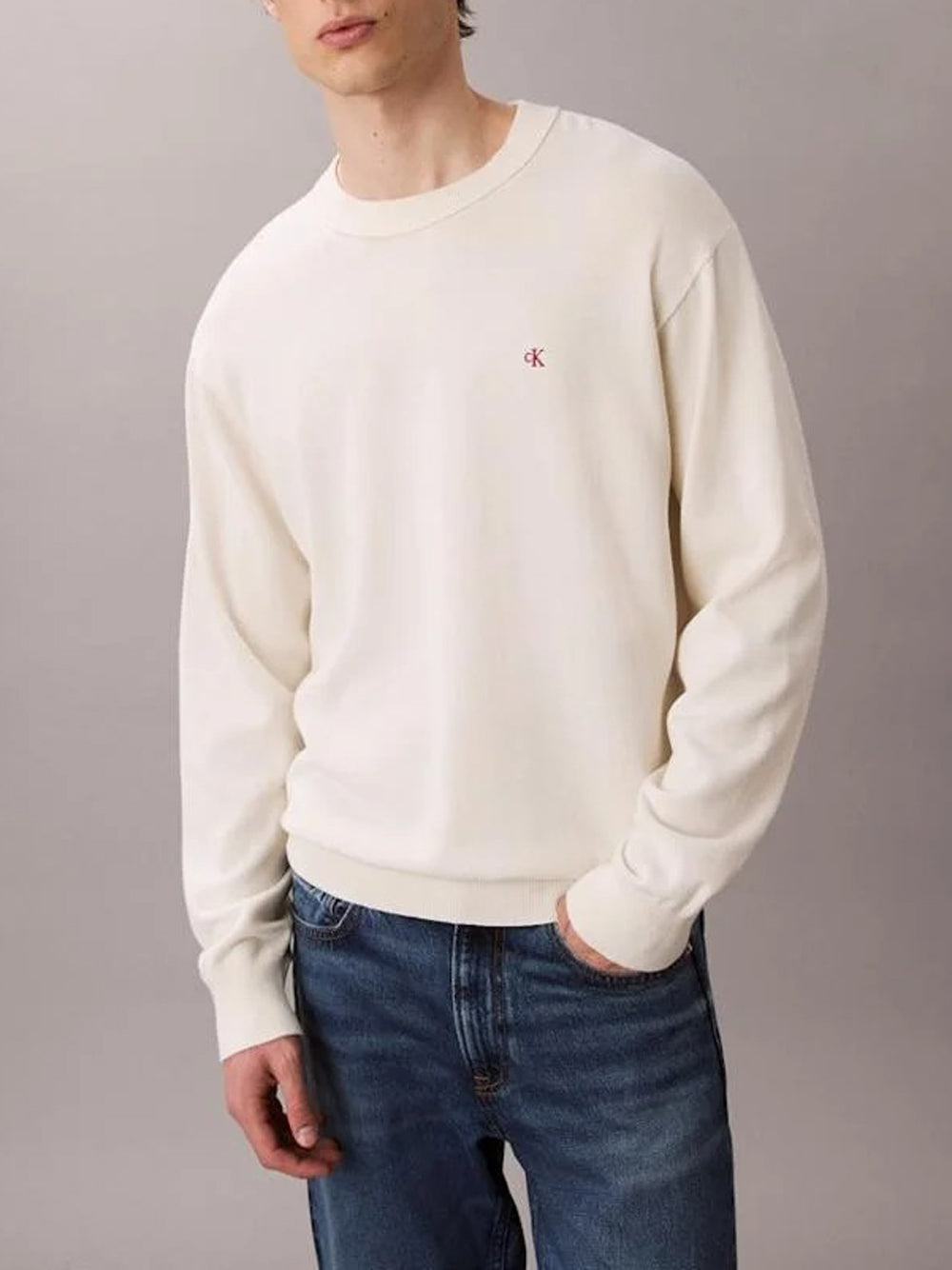 Calvin Klein Maglia Uomo Bianco sporco