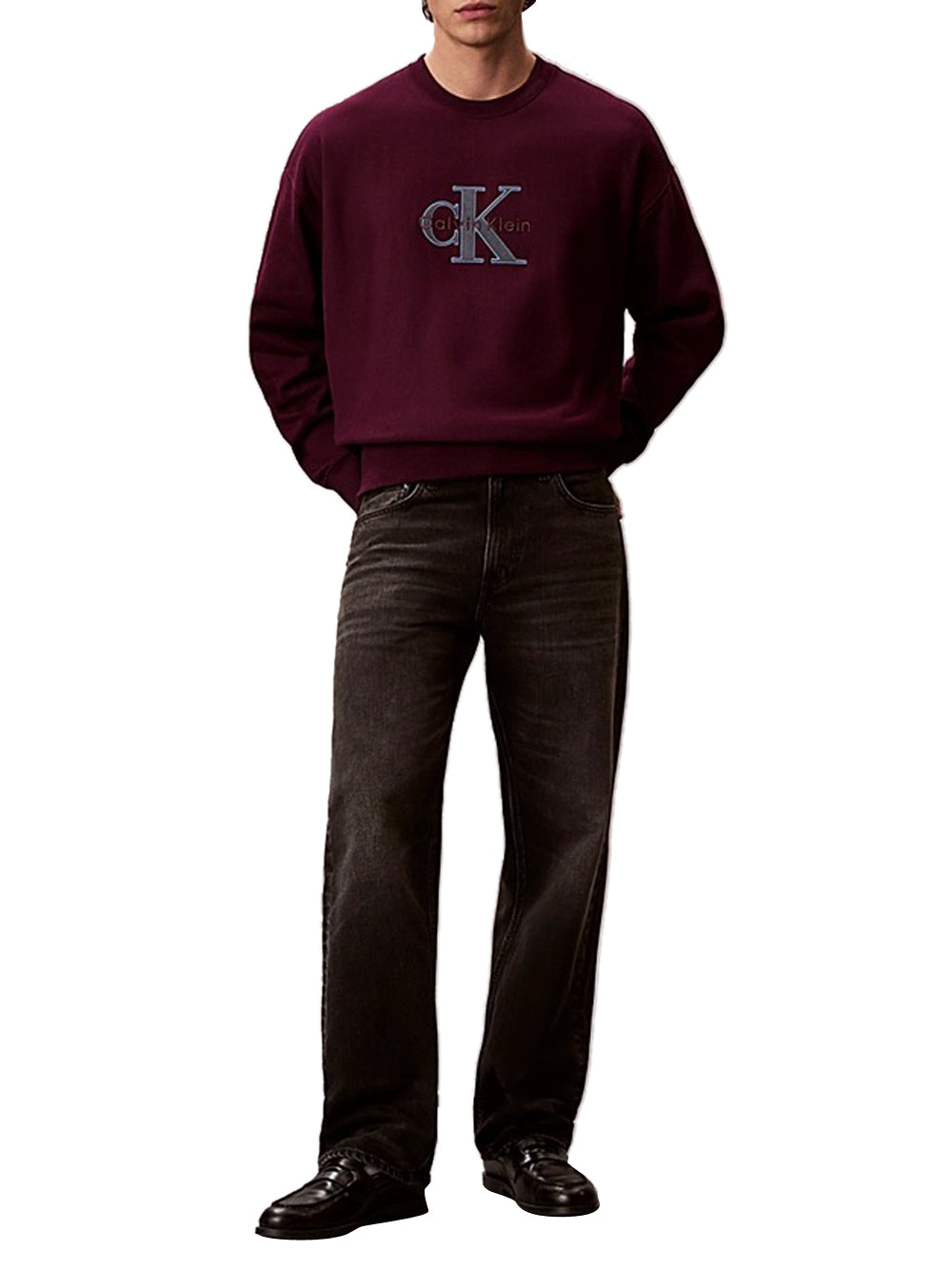 Calvin Klein Felpa Girocollo Uomo Porpora