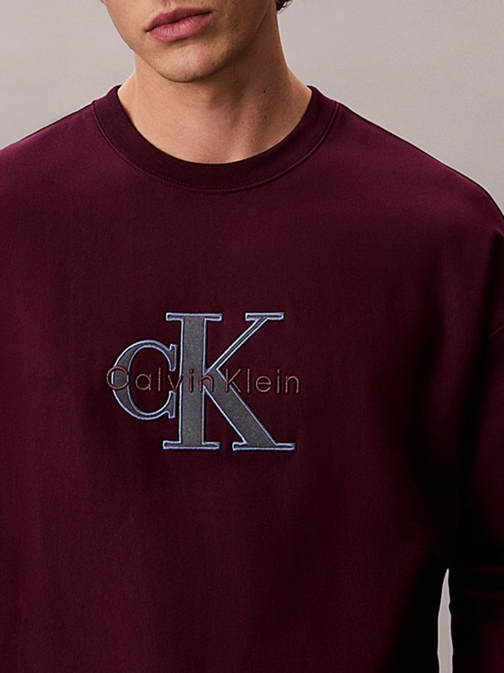 Calvin Klein Felpa Girocollo Uomo Porpora