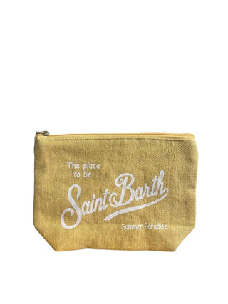 Borsa Pochette Unisex Aline Linen Giallo